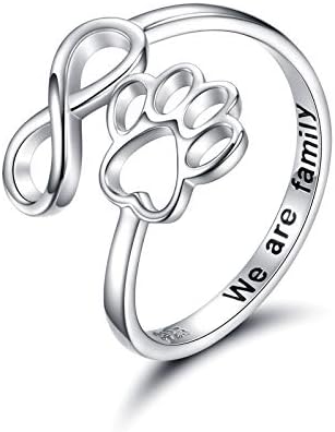 Handmade Paw and Heart Ring – Adjustable 925 Sterling Silver