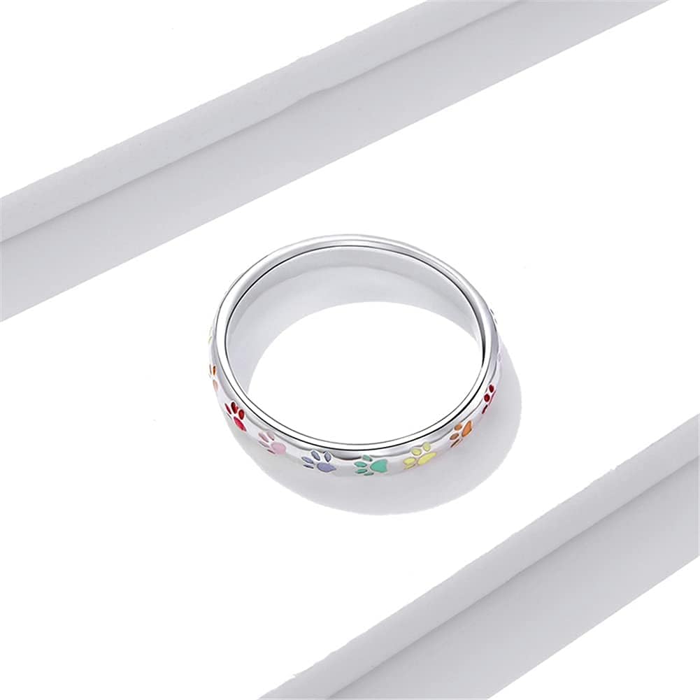 Sterling Silver Paw Pattern Ring