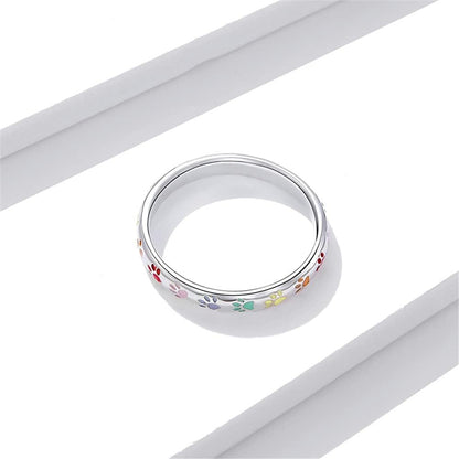 Sterling Silver Paw Pattern Ring
