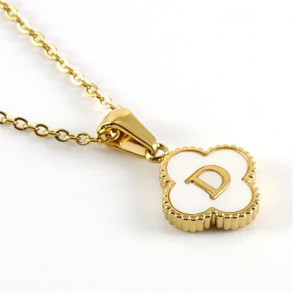 Clover-shaped initial necklace