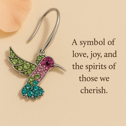 Sparkling Colorful Hummingbird Earrings