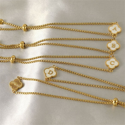 Custom clover initial bracelet