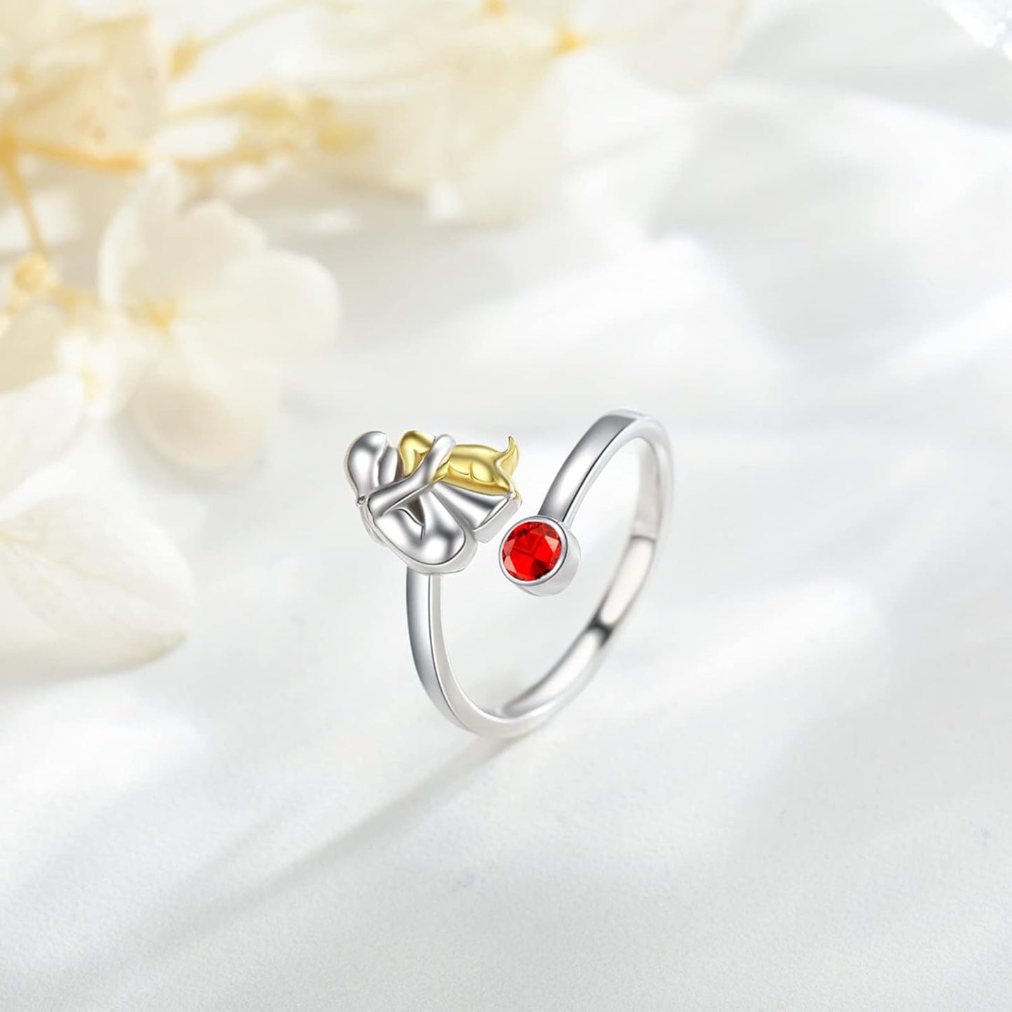Dog and Girl Sterling Silver Ring – Adjustable and Symbolic