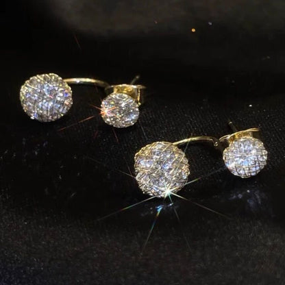 Double termination earrings with zircons