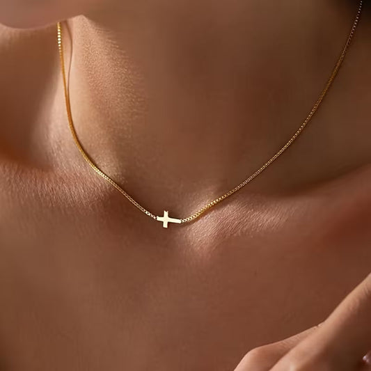 Delicate Cross Choker Necklace