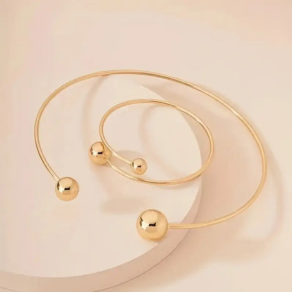 Minimalist Glow Necklace and Bracelet Set | Gold