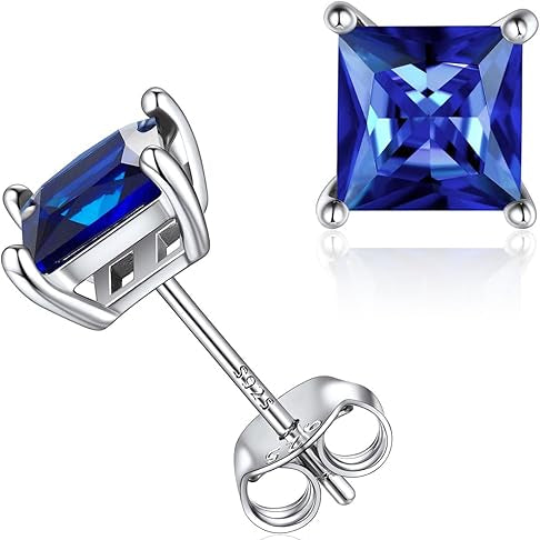 Sapphire Heart Stone Cross Necklace | White Gold