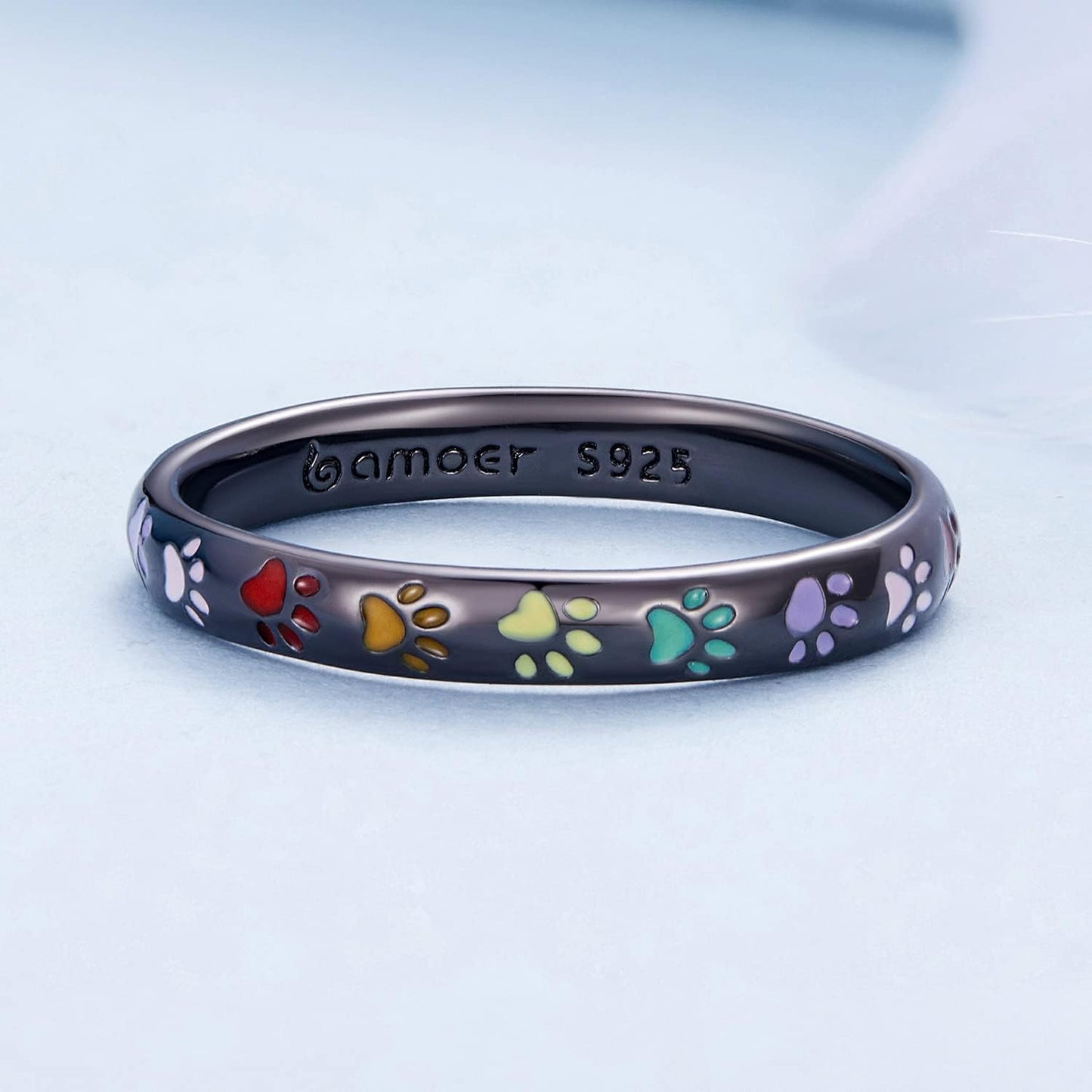 Sterling Silver Paw Pattern Ring