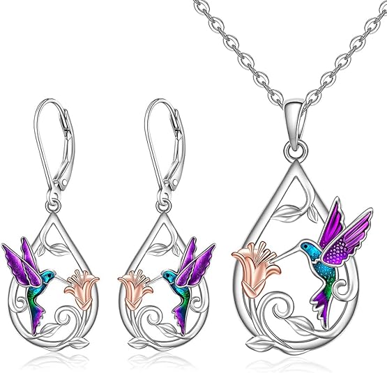 Magnificent Hummingbird Necklace for Women with Free Earrings