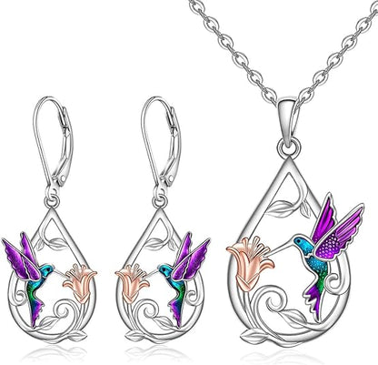 Magnificent Hummingbird Necklace for Women with Free Earrings