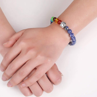 Rainbow Memorial Bracelet – Pet Loss Gift 7 Chakra Beads