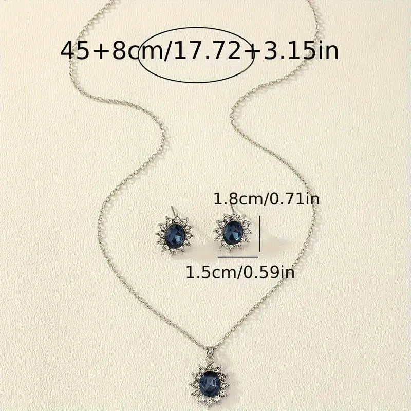 Golden Blue Bloom Earrings | Gold