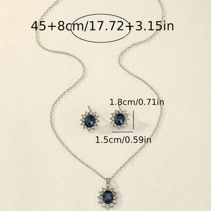 Golden Blue Bloom Earrings | Gold