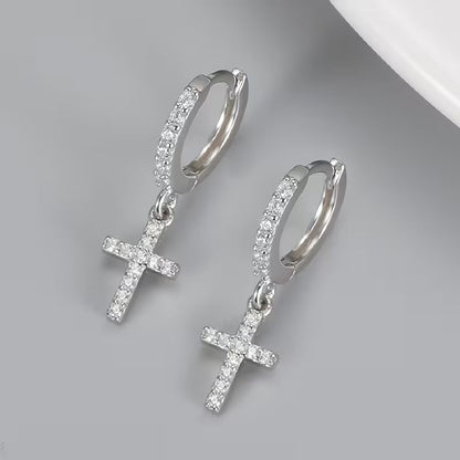 Zirconia Cross Earrings