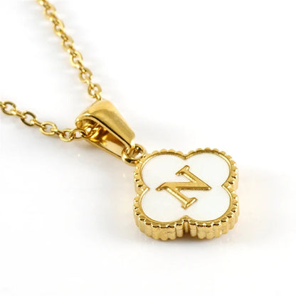 Clover-shaped initial necklace