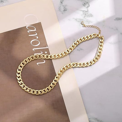 Thick Cuban Link Chain Necklace | Gold