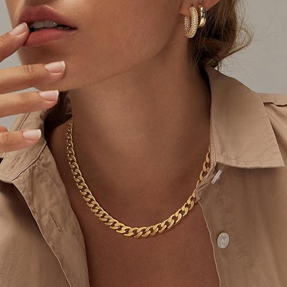 Thick Cuban Link Chain Necklace | Gold