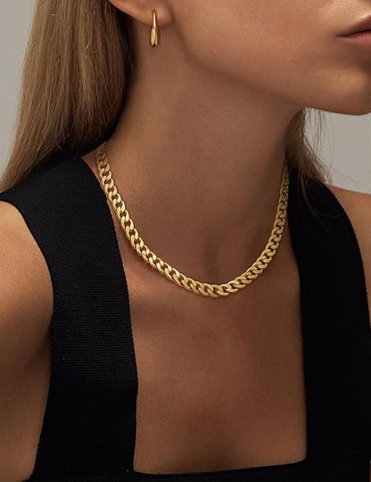 Thick Cuban Link Chain Necklace | Gold