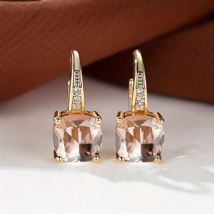 Mystic Stone Circle Earrings | Gold