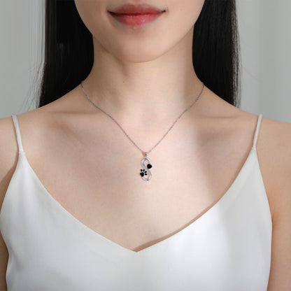 Infinity Symbol Hearts Paw Print Necklace