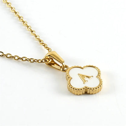 Clover-shaped initial necklace