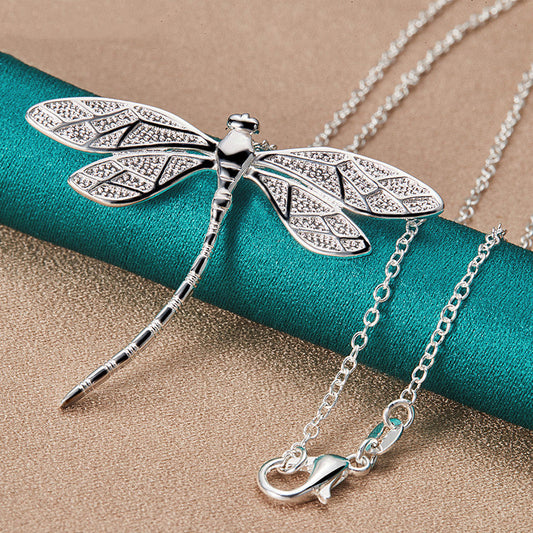 Sterling Silver Dragonfly Necklace – Symbol of Grace and Transformation