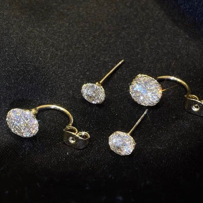 Double termination earrings with zircons