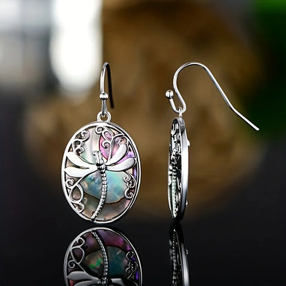 Mother of Pearl Dragonfly Earrings – Symbol of Renewal and Grace