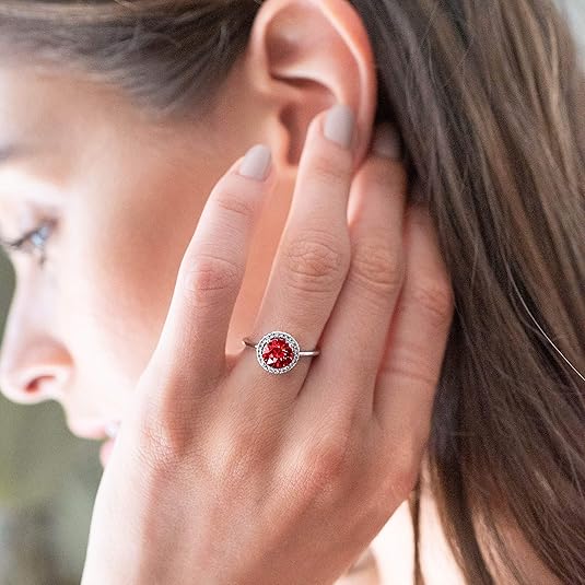 Crimson Glow Ruby Promise Ring | White Gold