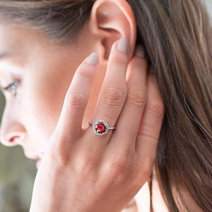 Crimson Glow Ruby Promise Ring | White Gold
