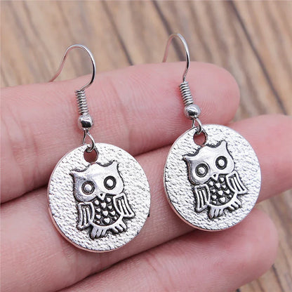 Vintage Boho Owl Tomettes Earrings