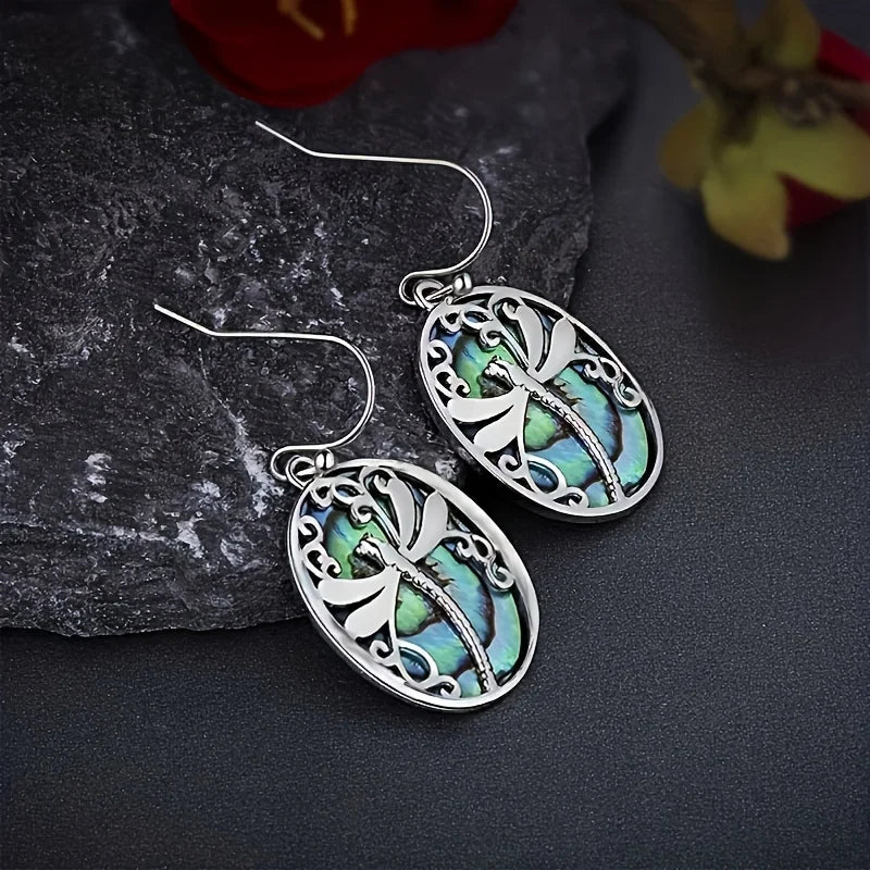 Mother of Pearl Dragonfly Earrings – Symbol of Renewal and Grace