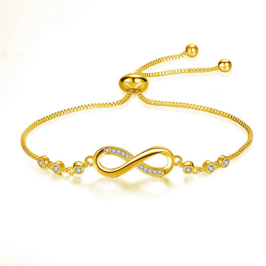 Adjustable silver infinity bracelet