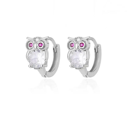 Crystal Animal Circle Earrings
