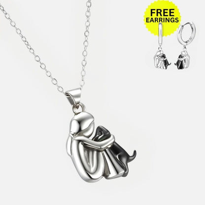 Hug Pendant Necklace with Free Earrings – Limited Time Offer