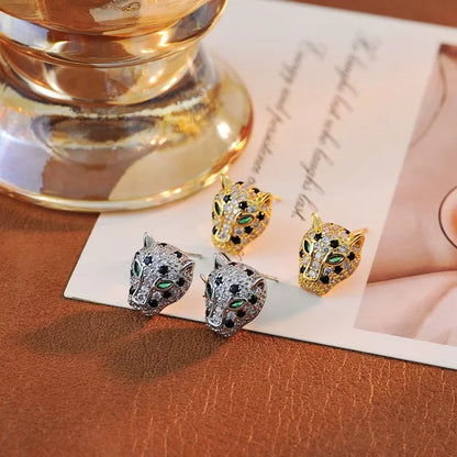 Colorful Crystal Leopard Tomettes Earrings