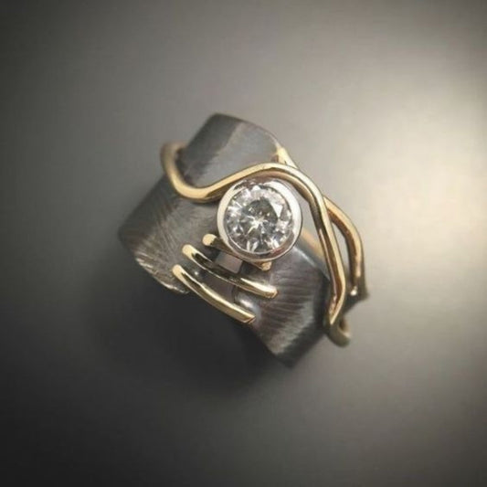 Dark vintage zircon ring