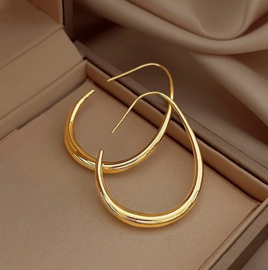 Large 18-carat gold-plated earrings