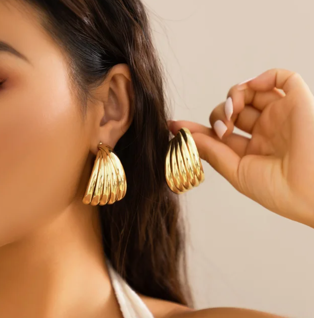 18-carat gold-plated hammock earrings
