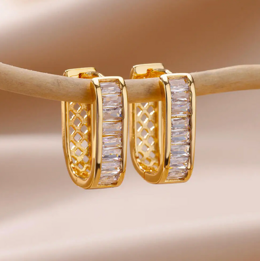 18-carat gold-plated multicolored Tree of Life button earrings