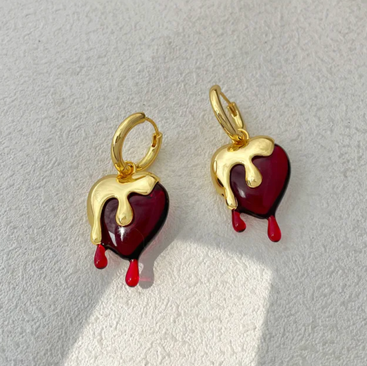 18-carat gold-plated Flower drop earrings