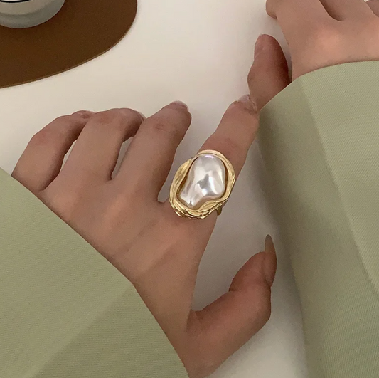 18-carat gold-plated Sea Pearl Ring