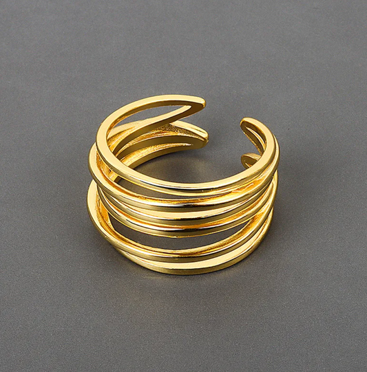 18-carat gold-plated Forest ring