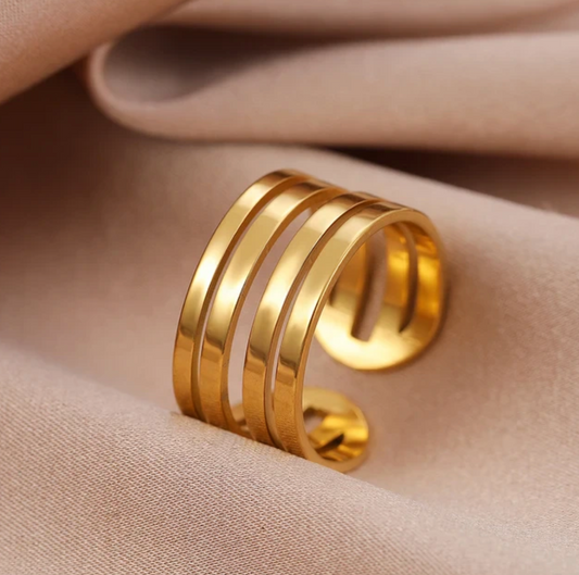 18-carat gold-plated pearl design ring