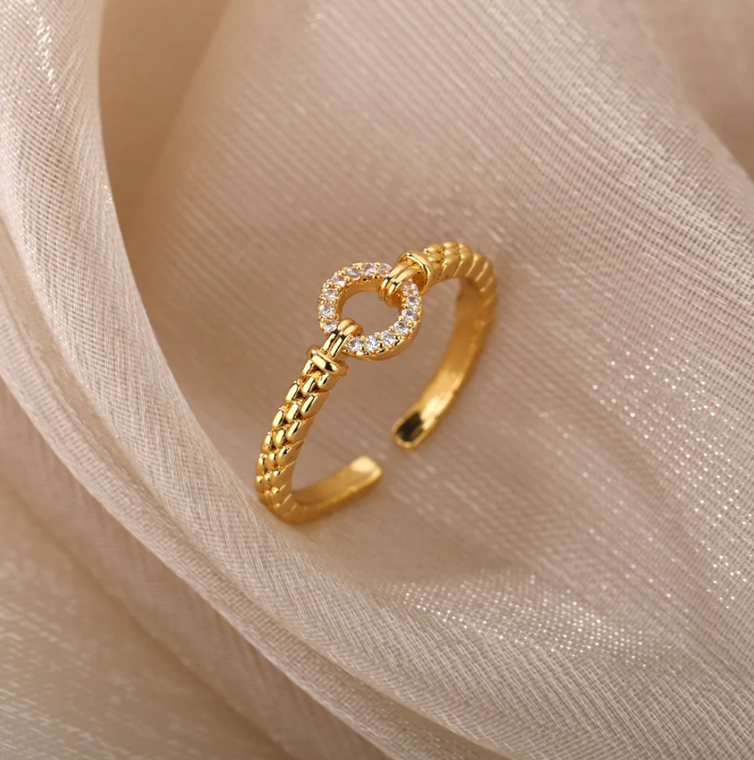 18-carat gold-plated open 3-strand bracelet