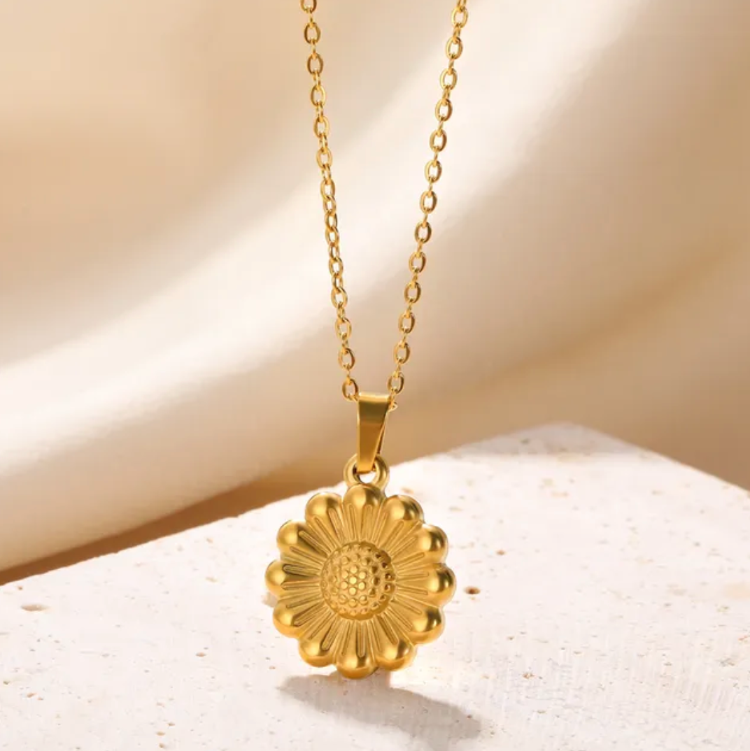 18-carat gold-plated red crystal cross necklace