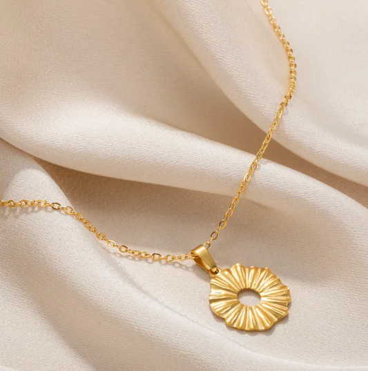 18-carat gold-plated half-flower earrings