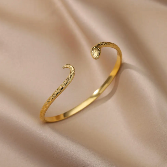 18-carat gold-plated serpent bracelet