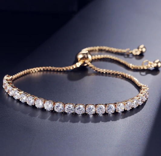 18-carat gold-plated bracelet full of rhinestones