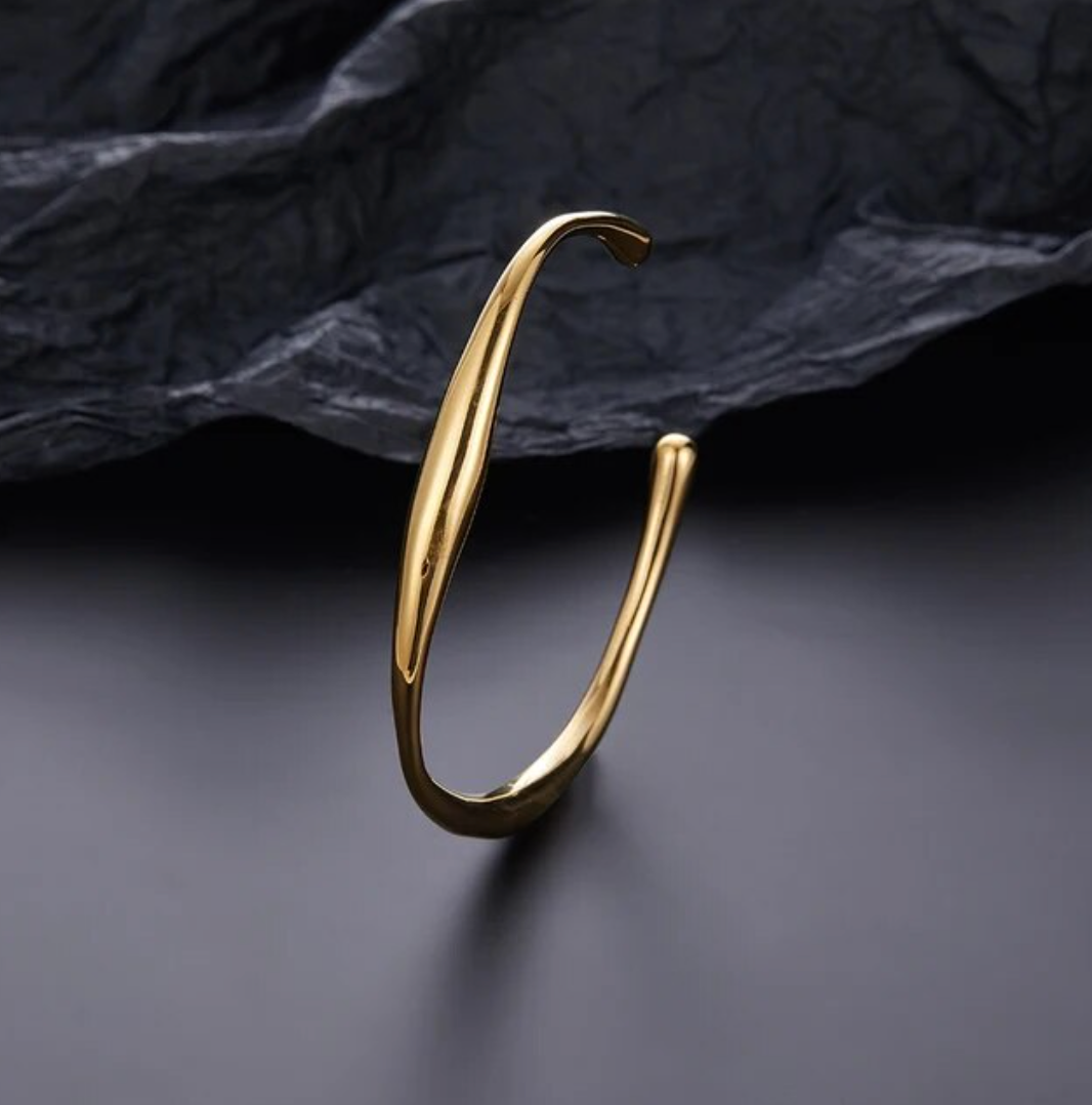 18-carat gold-plated solid branch-shaped bracelet